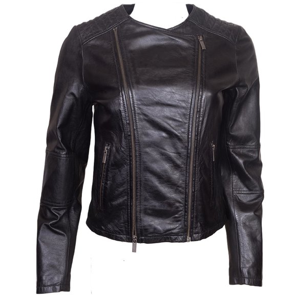 Women's Motorcycle Leather Biker Jacket